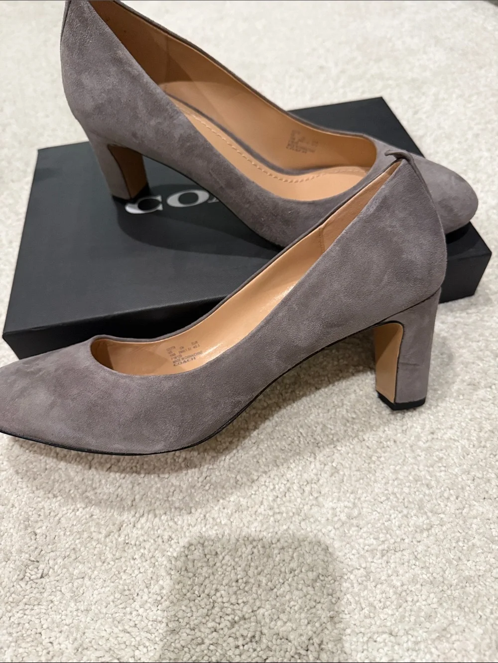 Coach Taupe Suede Mid Heel Pump - Women
